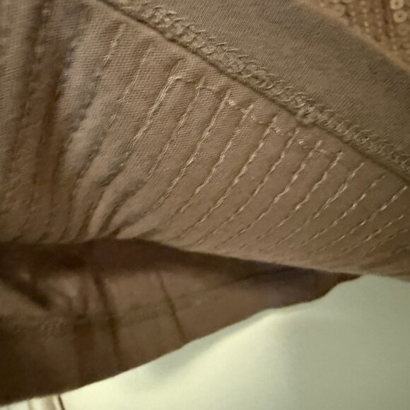 Loft Taupe Sleeveless Sequin Front Blouse - Medium - Picture 4 of 8